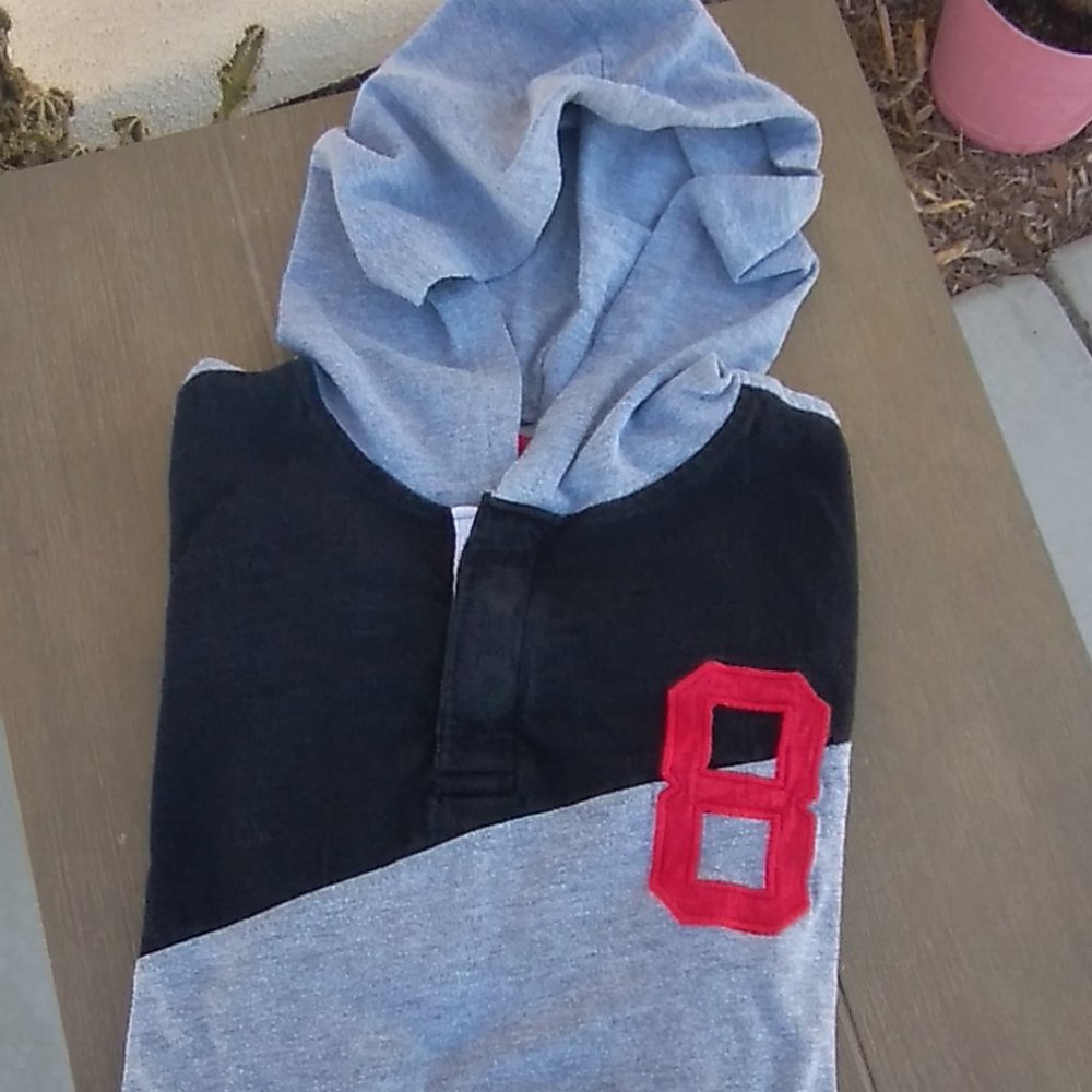 Wonder Nation L/S Tee With Hoodie for Boys Size 10-12 Large